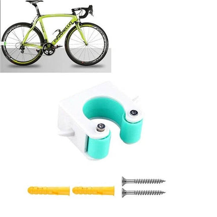 Bicycle Parking Buckle Wall Mount For Safe Bike Parking - PV polycarbonate wall mount with turquoise cushioned buckle, screws and anchors