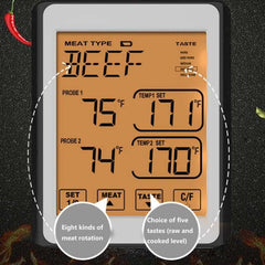 Smart Dual Probe Color Screen Kitchen Thermometer with Alarm Function