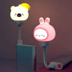 Cute LED USB Night Lamp for Bedroom - Eye Protection Bedside Light with Remote Control