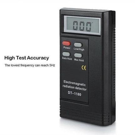 Portable Electromagnetic Radiation Detector for Safety Monitoring - compact handheld EMF meter with LCD and buttons, model DT-1180