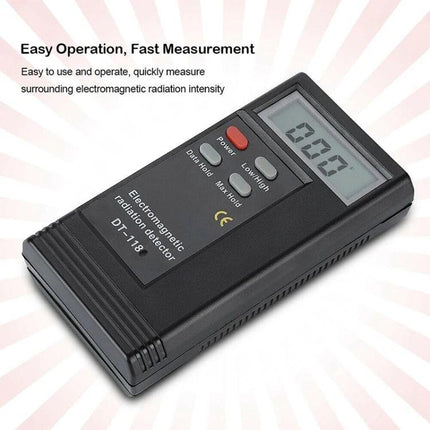 Portable Electromagnetic Radiation Detector for Safety Monitoring handheld EMF meter with LCD display showing 0.00 for home and office safety
