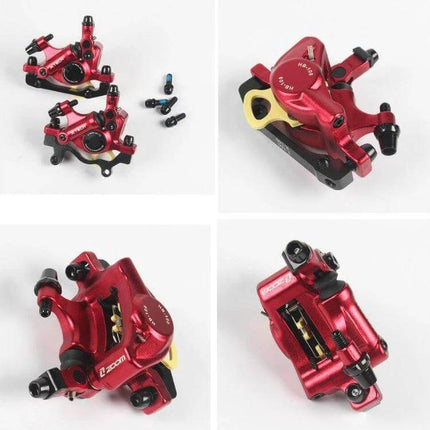 Zoom Mountain Bike Hydraulic Brake Caliper Front And Rear red aluminum alloy front and rear caliper set, compact reliable stopping power