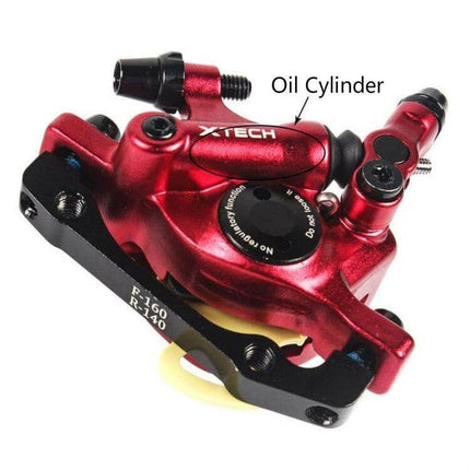 Zoom Mountain Bike Hydraulic Brake Caliper Front And Rear red aluminum alloy front/rear hydraulic caliper set with oil cylinder, compact reliable stopping power