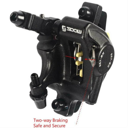 Zoom Mountain Bike Hydraulic Brake Caliper Front And Rear black aluminum alloy dual-caliper set for MTB with pads installed, front/rear kit