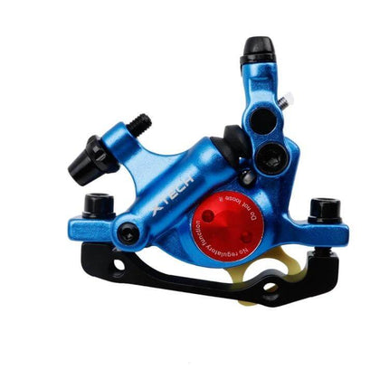 Zoom Mountain Bike Hydraulic Brake Caliper Front And Rear - blue anodized aluminum alloy dual caliper set, compact front and rear MTB brake