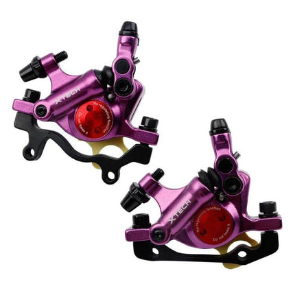 Zoom Mountain Bike Hydraulic Brake Caliper Front And Rear - purple aluminum alloy dual caliper set for MTB and folding bikes, front and rear