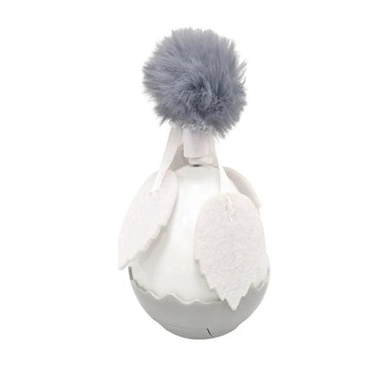 Engaging Tumbler Toy for Cats During Home Playtime — self-running white-gray pom pom and feather ball with auto-stop timing for indoor cat exercise