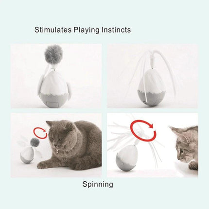 Engaging Tumbler Toy for Cats During Home Playtime - self-spinning, timed toy stimulating cats to bat, chase and exercise indoors