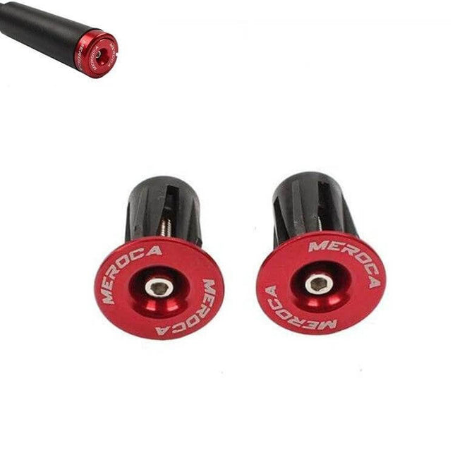 Bike Bar End Plugs For 22 To 24mm Handlebar Fit Aluminum – red aluminum alloy bar end caps for bike handlebars, pair for neat finished ends