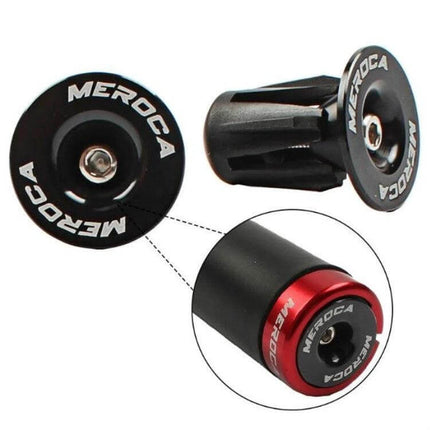 Bike Bar End Plugs For 22 To 24mm Handlebar Fit Aluminum - black MEROCA alloy bar end caps for commuting and casual rides