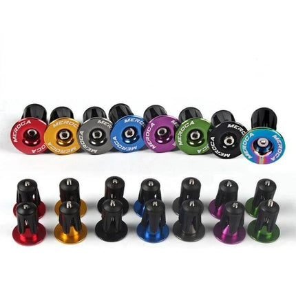 Bike Bar End Plugs For 22 To 24mm Handlebar Fit Aluminum - anodized multi-color alloy bar end caps set