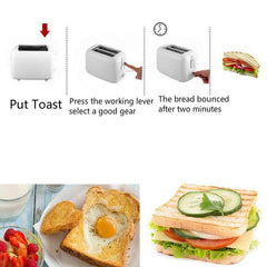 Automatic 2-3 Slice Breakfast Toaster with EU Plug - Versatile Sandwich Maker