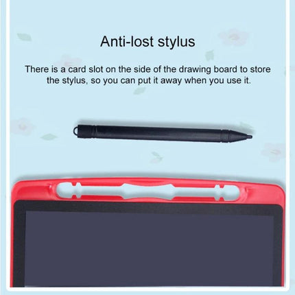 8.5-Inch LCD Handwriting Board for Children's Drawing and Writing showing anti-lost stylus stored in board slot