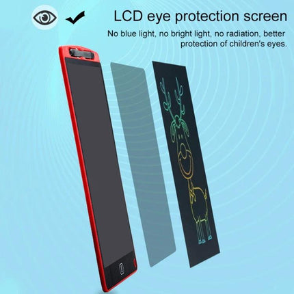 8.5-Inch LCD Handwriting Board for Children's Drawing and Writing - red 8.5-inch pressure-sensitive tablet shown with layered LCD eye-protection screen