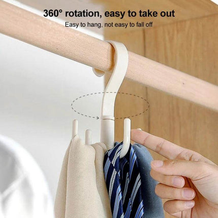 Rotatable Tie Belt Hook 360 Degree Rotation For Wardrobe on closet rod showing ties and belt with 360° swivel and thick hook design