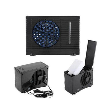 12V Car Air Cooler Fan for Small Cars, Compact 20x18x15 cm portable dashboard cooler with cigarette lighter plug and two-speed fan