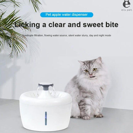 Daily Pet Water Dispenser for Home Hydration Needs - sleek white quad-filter pet fountain with flowing water and cat