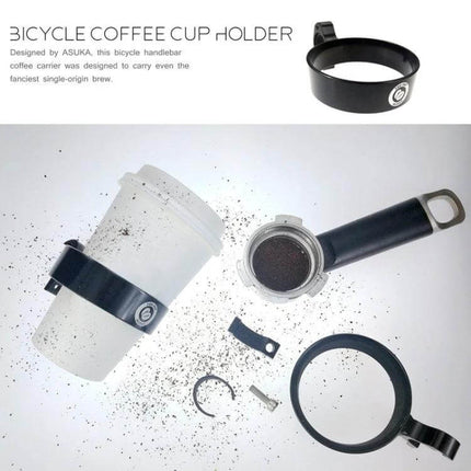 Aluminum Cup Holder for Bikes and Scooters to Hold Coffee Cups - compact 76mm aluminum alloy bike and scooter cup holder mounted on handlebar