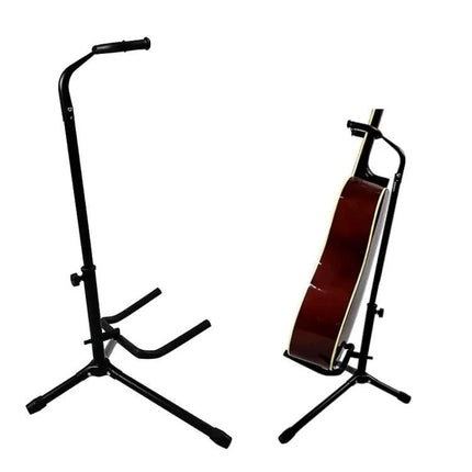Folding Stand for Holding Guitars During Home PracticeSessions - adjustable black folding guitar stand for table or floor use, stable home practice support