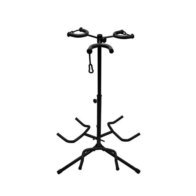 Guitar Stand for Securing Instruments During Home Practice – adjustable black multi-guitar stand for living room or bedroom practice