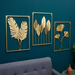 Elegant Metal Leaf Wall Art for Living Room Décor