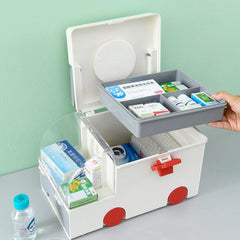 Family First Aid Kit - Large Double-Layer Portable Medicine Storage Box