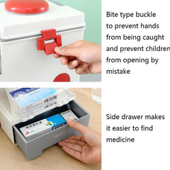 Family First Aid Kit - Large Double-Layer Portable Medicine Storage Box