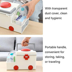 Family First Aid Kit - Large Double-Layer Portable Medicine Storage Box