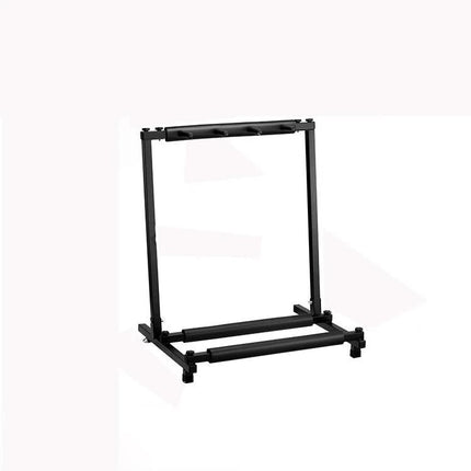 Versatile Foldable Stand for Home Guitar Organization in black, compact foldable stand holding one guitar for tidy living room storage