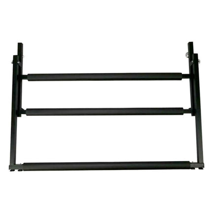 Versatile Foldable Stand for Home Guitar Organization – black foldable three-tier stand for neat home guitar storage and quick access
