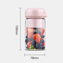 Portable Mini Electric Juicer Cup for Students - Rechargeable 450mL USB Juice Blender