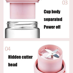 Portable Mini Electric Juicer Cup for Students - Rechargeable 450mL USB Juice Blender