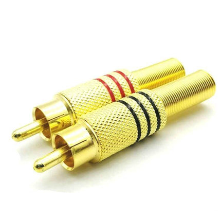 RCA Lotus Head AV Plugs Set of 30 for Audio Connections gold-plated alloy RCA connectors, red and black rings