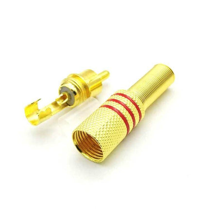 RCA Lotus Head AV Plugs Set of 30 for Audio Connections - gold-plated alloy RCA connector with red rings for secure audio signal