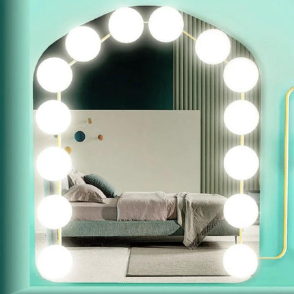 Essential Dimmable Mirror for Everyday Beauty Tasks showing USB-lit vanity mirror with adjustable brightness and rotatable angle