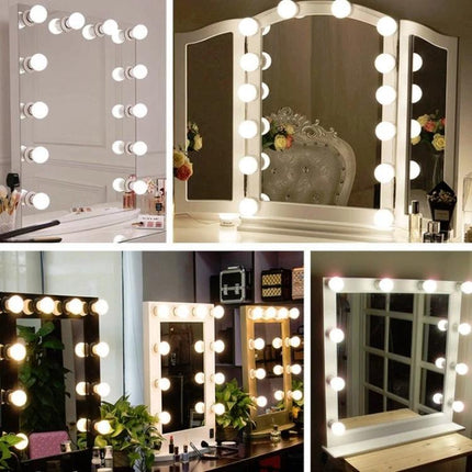 Essential Dimmable Mirror for Everyday Beauty Tasks - USB plug-in vanity mirror with adjustable brightness and rotating angle for makeup and grooming