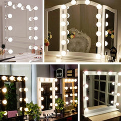 Dimmable USB Touch Control Makeup Mirror with Rotating LED Lights