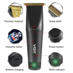 VGR V-0903 Professional Electric Hair Clippers for Men - USB Rechargeable Hair Cutting Tool