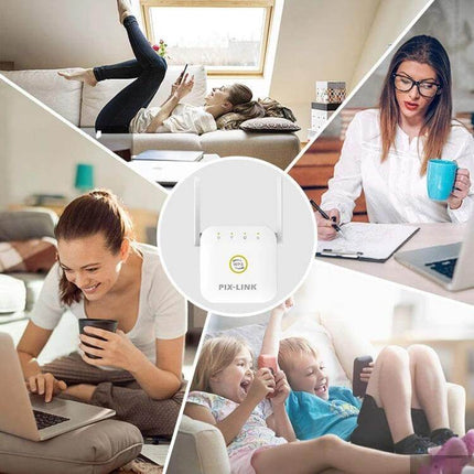 PIX-LINK Wireless WiFi Signal Extender for Home Coverage boosting router range for streaming, remote work and eliminating dead spots