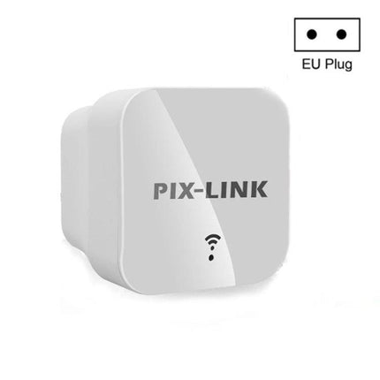 PIXLINK Wireless WiFi Repeater for Extending Home Network Coverage - white EU plug signal extender device