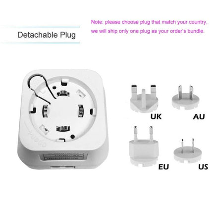 PIXLINK Wireless WiFi Repeater for Extending Home Network Coverage white detachable plug options UK AU EU US adapter image