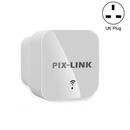 PIXLINK Wireless WiFi Repeater for Extending Home Network Coverage compact white UK plug repeater for boosting home WiFi signal