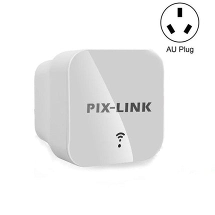 PIXLINK Wireless WiFi Repeater for Extending Home Network Coverage - white compact AU plug WiFi signal extender