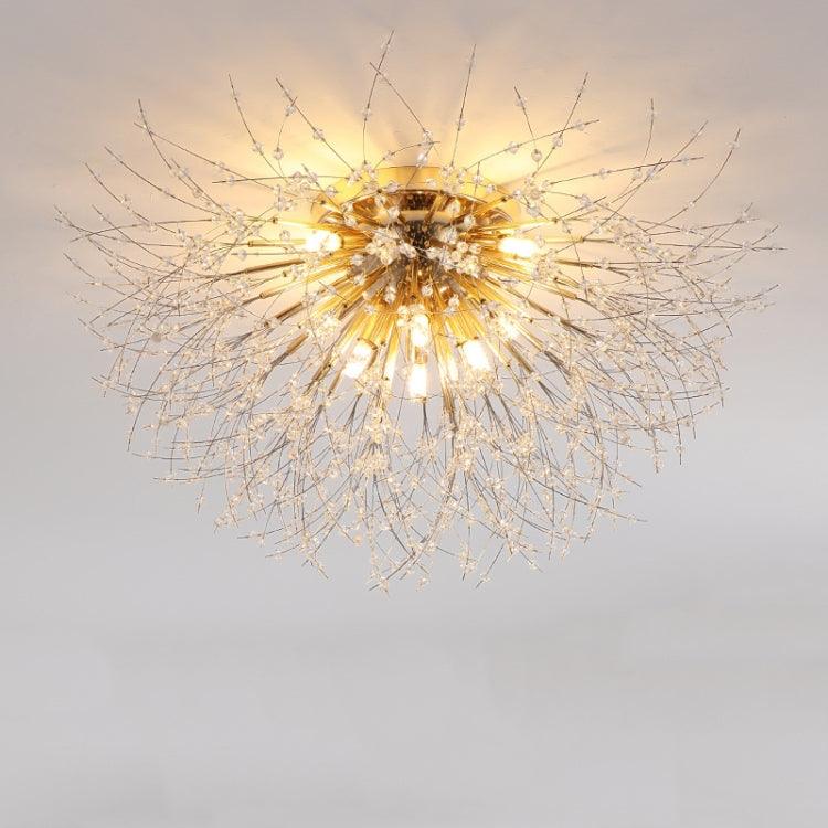 Dandelion-Inspired Crystal Ceiling Lamp for Bedroom and Living Room Elegance