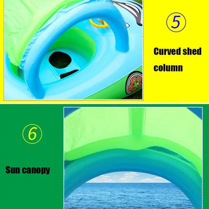 Baby Inflatable Swimming Ring With Sunshade PVC 0-3 Years | Syndmart