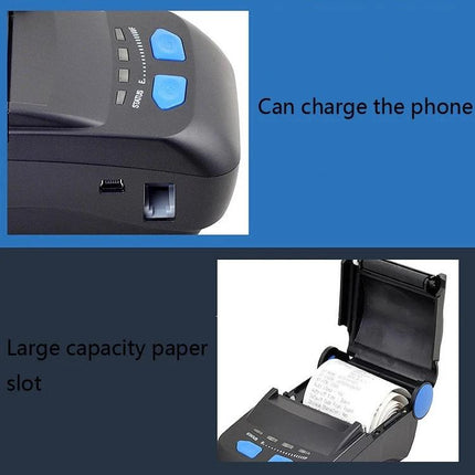 Xprinter Portable Bluetooth Thermal Receipt Printer compact mobile receipt printer with large paper slot and phone charging port