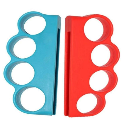 Enhance Your Home Gaming with Nintendo Switch Handle Grips - blue and red silicone four-finger controller grips for motion-control gaming