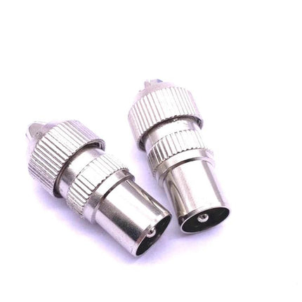 Metal RF Male Connector for TV Antenna Cable Connections - durable metal RF male connector for stable TV antenna cable hookups