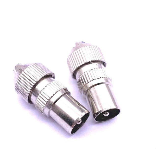 Metal RF Male Connector for TV Antenna Cable Connections - durable metal RF male connector for stable TV antenna cable hookups
