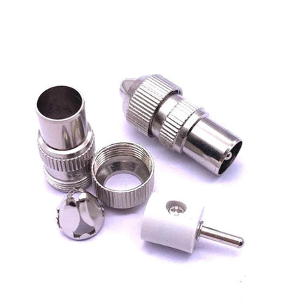 Metal RF Male Connector for TV Antenna Cable Connections - durable metal TV antenna cable connector for stable DIY installations